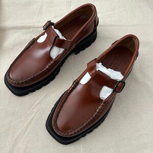 Brown Leather Buckle Loafers - Women Flats & Loafers